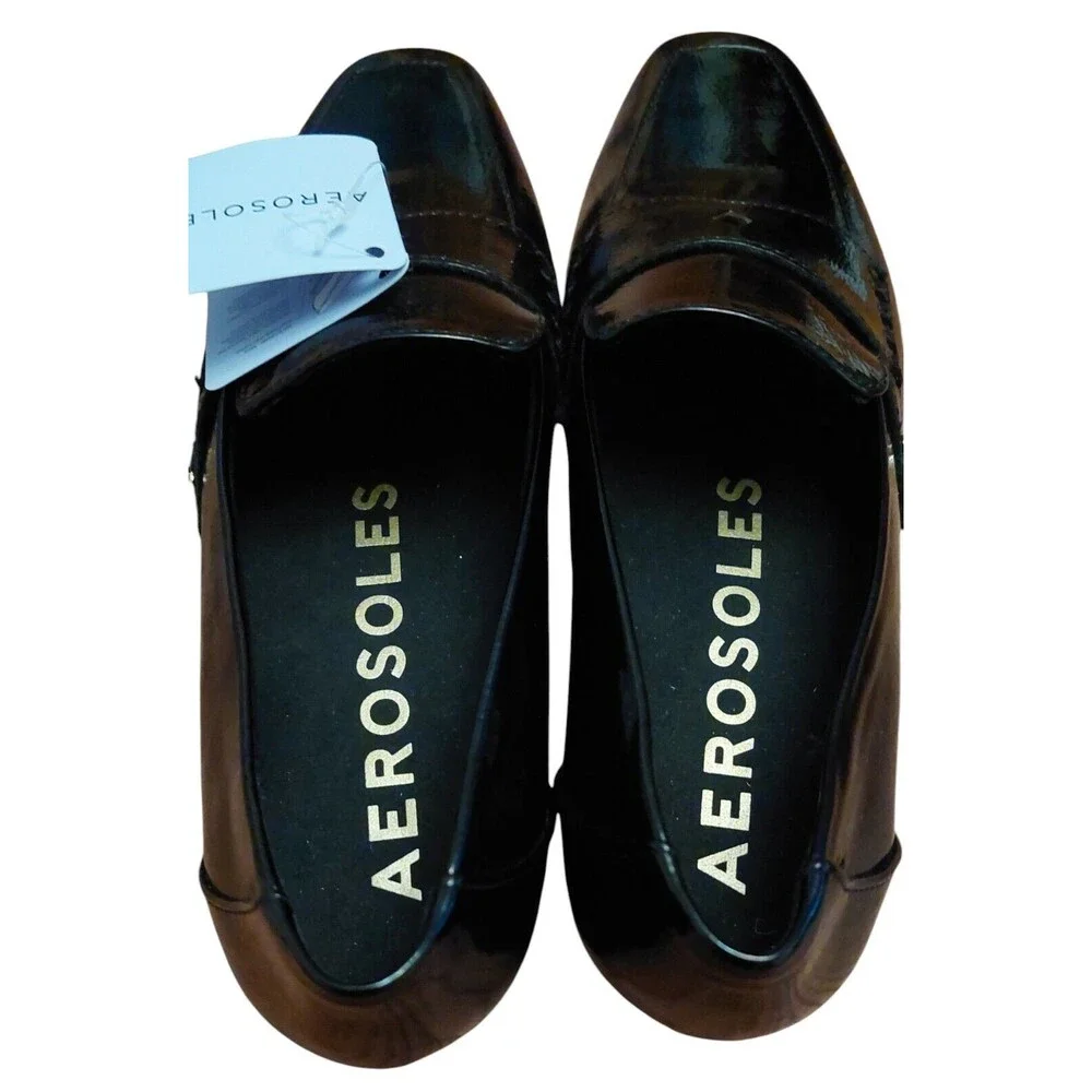 Aerosoles Patent Leather Loafers Slip On Shoes Praia women 7 new - Picture 7 of 7